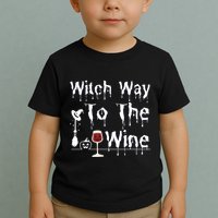 Witch Way To The Wine Halloween Drinking Toddler T-Shirt