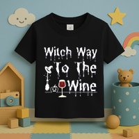 Witch Way To The Wine Halloween Drinking Toddler T-Shirt