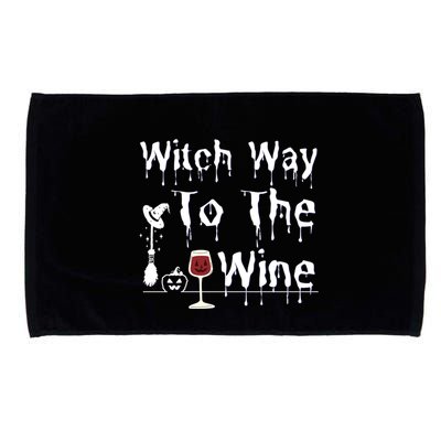 Witch Way To The Wine Halloween Drinking Microfiber Hand Towel