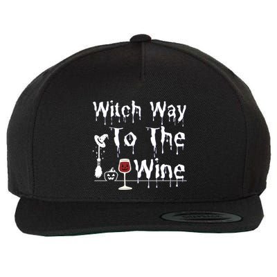 Witch Way To The Wine Halloween Drinking Wool Snapback Cap