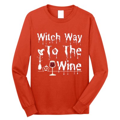 Witch Way To The Wine Halloween Drinking Long Sleeve Shirt