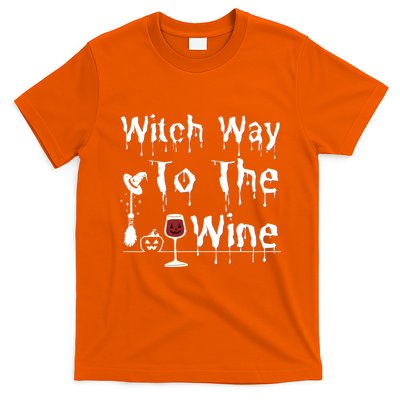 Witch Way To The Wine Halloween Drinking T-Shirt