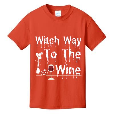 Witch Way To The Wine Halloween Drinking Kids T-Shirt