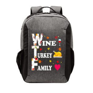 WTF Wine Turkey Family Shirt Funny Thanksgiving Day Vector Backpack