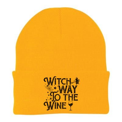 Witch Way To The Wine Funny Spooky Halloween Funny Gift Knit Cap Winter Beanie