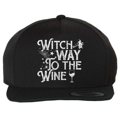 Witch Way To The Wine Funny Spooky Halloween Funny Gift Wool Snapback Cap