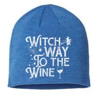 Witch Way To The Wine Funny Spooky Halloween Funny Gift Sustainable Beanie