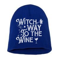 Witch Way To The Wine Funny Spooky Halloween Funny Gift Short Acrylic Beanie