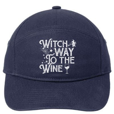 Witch Way To The Wine Funny Spooky Halloween Funny Gift 7-Panel Snapback Hat