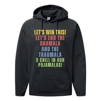 Winning Without The Traumala Kamala Harris Vote Blue 2024 Performance Fleece Hoodie