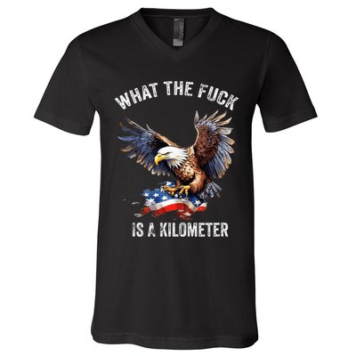 Wtf What The Fu.K Is A Kilometer George Washington V-Neck T-Shirt
