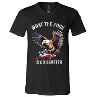 Wtf What The Fu.K Is A Kilometer George Washington V-Neck T-Shirt