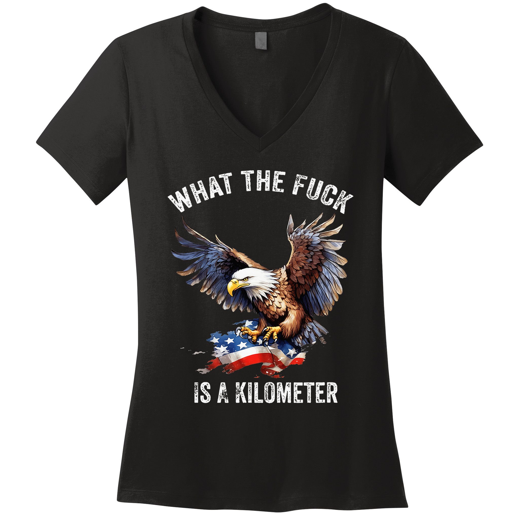 Wtf What The Fu.K Is A Kilometer George Washington Women's V-Neck T-Shirt