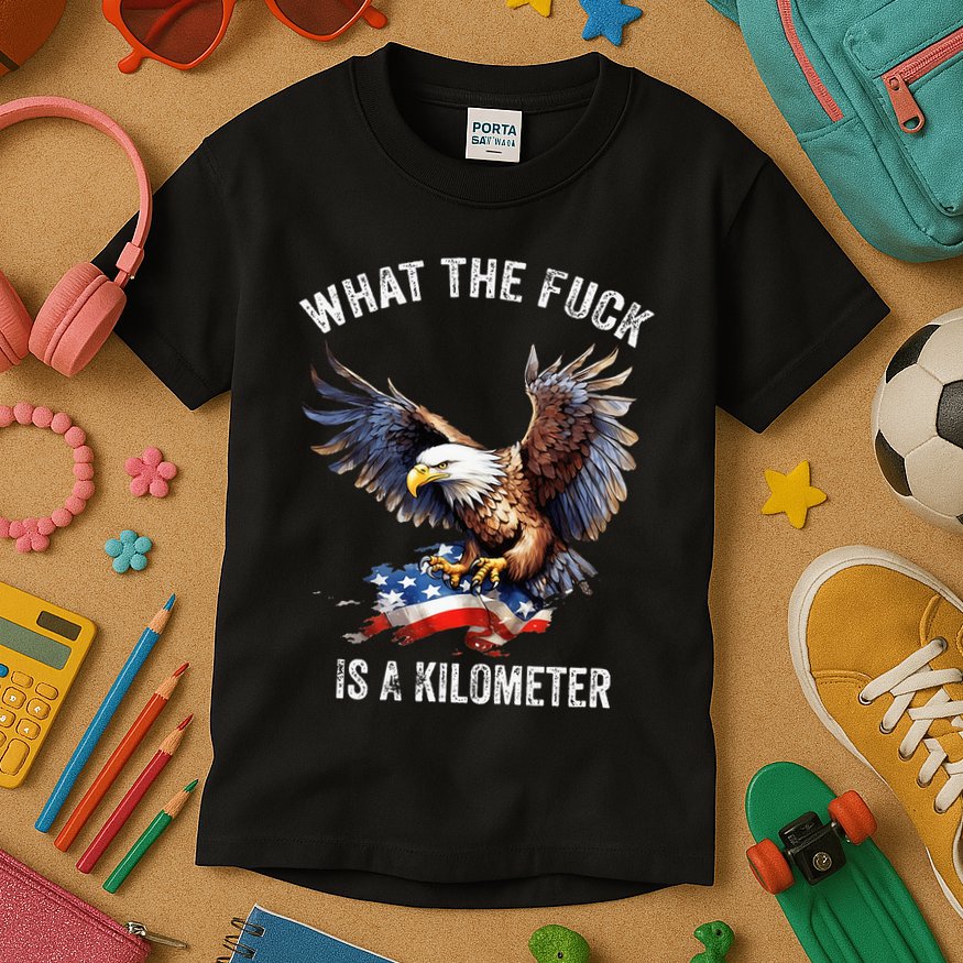 Wtf What The Fu.K Is A Kilometer George Washington Kids T-Shirt