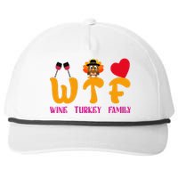 WTF Wine Turkey Family Funny Thanksgiving Snapback Five-Panel Rope Hat