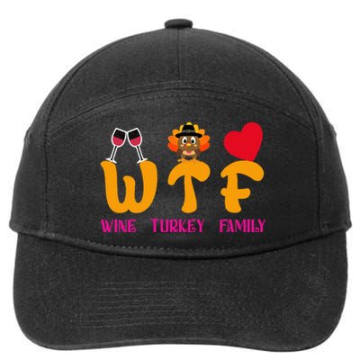 WTF Wine Turkey Family Funny Thanksgiving 7-Panel Snapback Hat