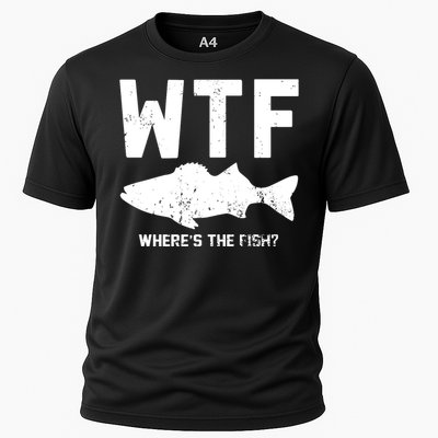 Wtf Wheres The Fish Funny Fishing Cooling Performance Crew T-Shirt