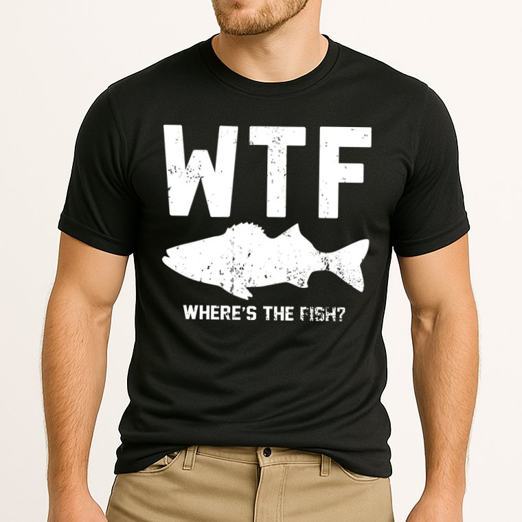 Wtf Wheres The Fish Funny Fishing Cooling Performance Crew T-Shirt