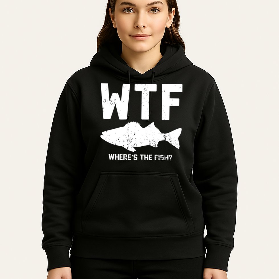 Wtf Wheres The Fish Funny Fishing Hoodie