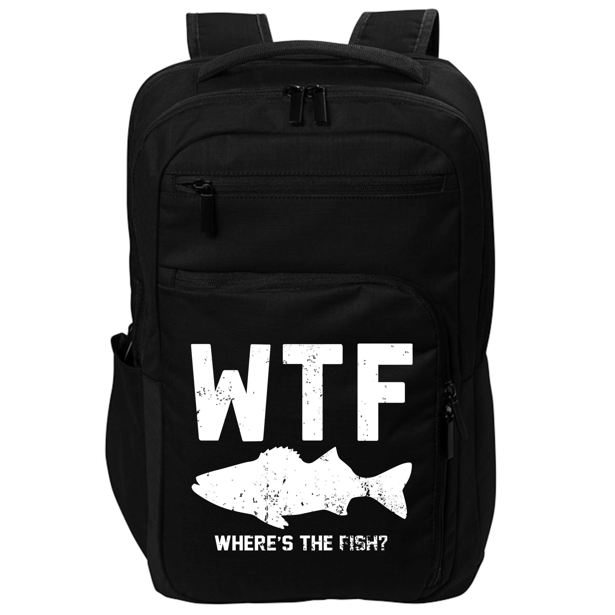 Wtf Wheres The Fish Funny Fishing Impact Tech Backpack