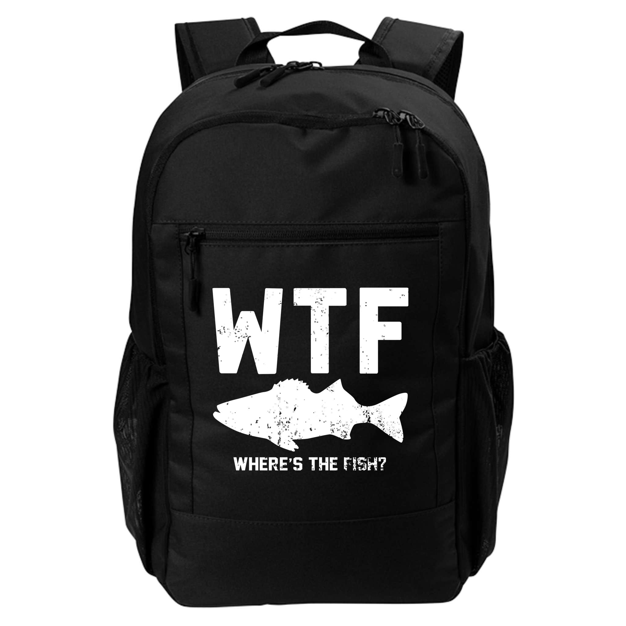 Wtf Wheres The Fish Funny Fishing Backpack