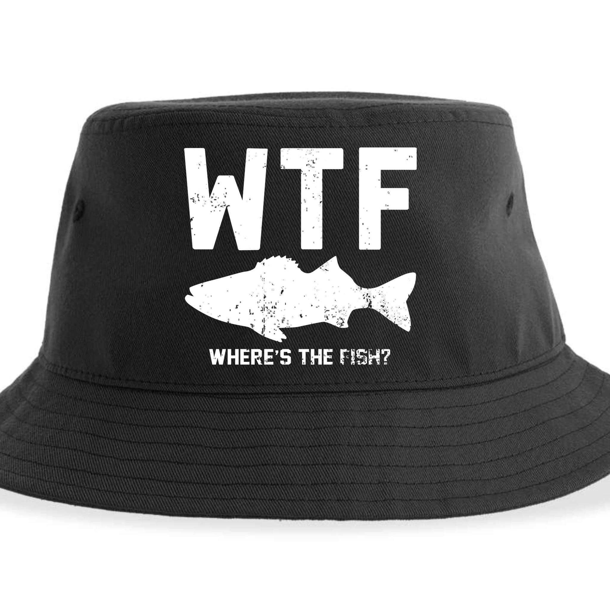 Wtf Wheres The Fish Funny Fishing Sustainable Bucket Hat