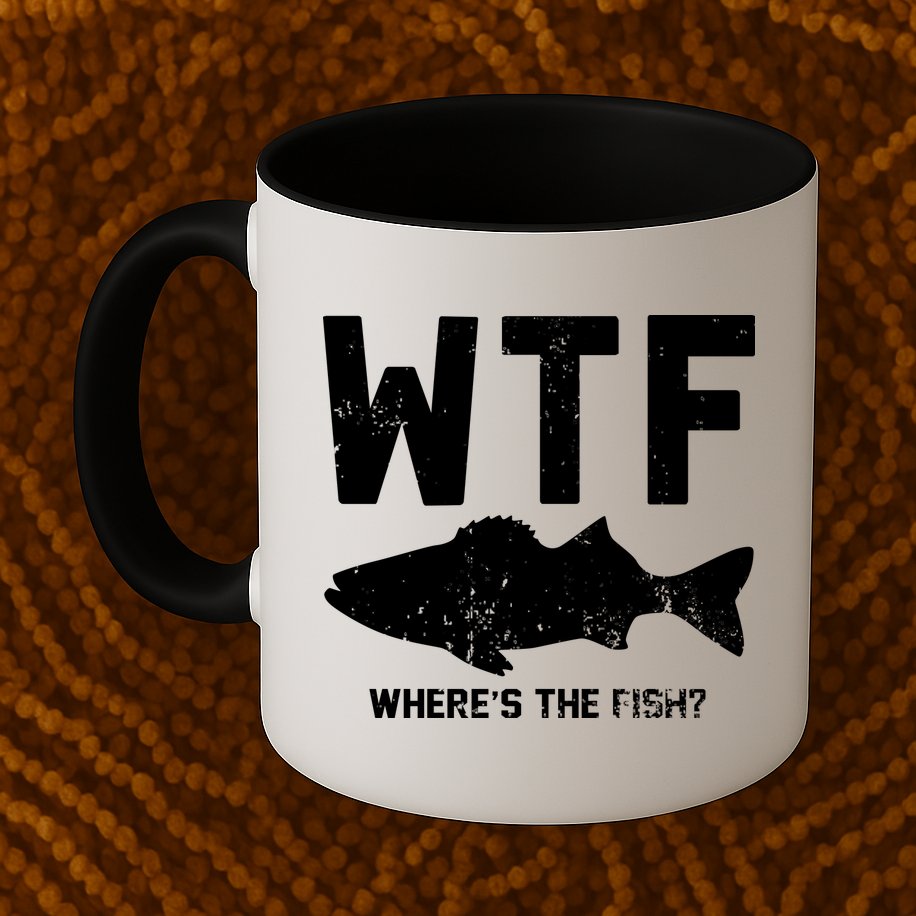 Wtf Wheres The Fish Funny Fishing Mug