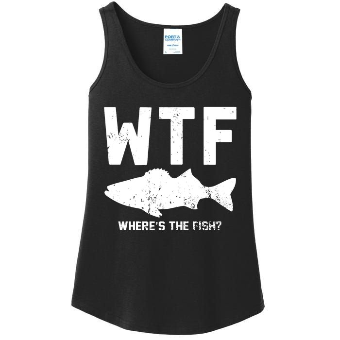 Wtf Wheres The Fish Funny Fishing Ladies Essential Tank