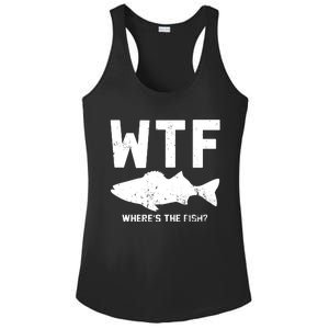 Wtf Wheres The Fish Funny Fishing Ladies PosiCharge Competitor Racerback Tank