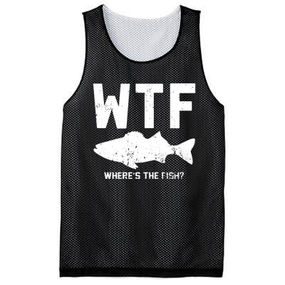 Wtf Wheres The Fish Funny Fishing Mesh Reversible Basketball Jersey Tank