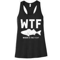 Wtf Wheres The Fish Funny Fishing Women's Racerback Tank