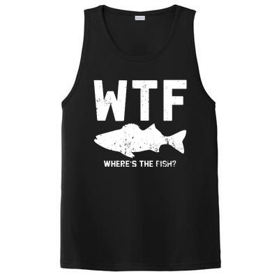 Wtf Wheres The Fish Funny Fishing PosiCharge Competitor Tank