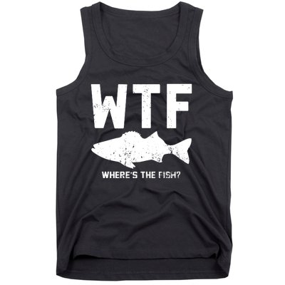 Wtf Wheres The Fish Funny Fishing Tank Top