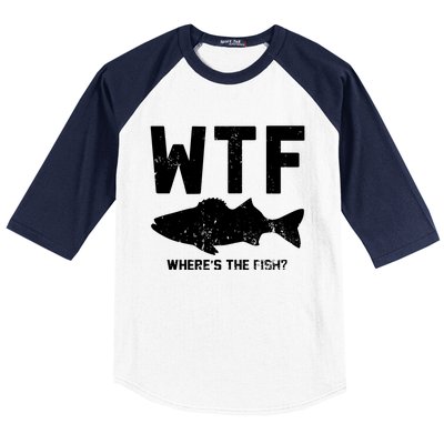 Wtf Wheres The Fish Funny Fishing Baseball Sleeve Shirt