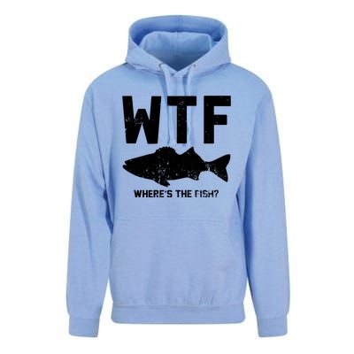 Wtf Wheres The Fish Funny Fishing Unisex Surf Hoodie