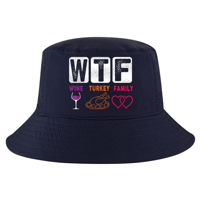 WTF Wine Turkey Family Happy Thanksgiving Day Funny Gifts Cool Comfort Performance Bucket Hat