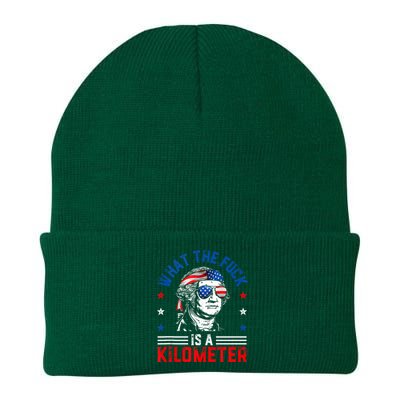 Wtf What The Fuck Is A Kilometer George Washington 4th July Knit Cap Winter Beanie