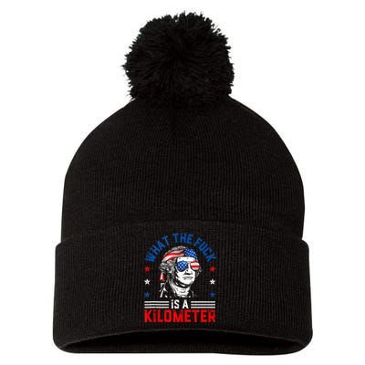 Wtf What The Fuck Is A Kilometer George Washington 4th July Pom Pom 12in Knit Beanie