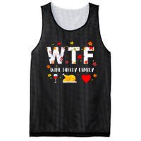 WTF Wine Turkey Family Funny Thanksgiving Day Mesh Reversible Basketball Jersey Tank