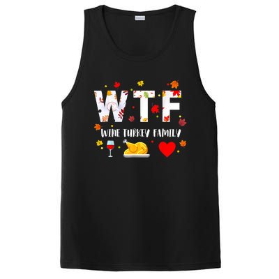 WTF Wine Turkey Family Funny Thanksgiving Day PosiCharge Competitor Tank