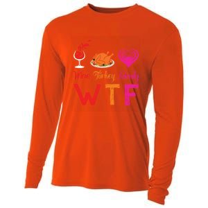 Wtf Wine Turkey Family Matching Funny Thanksgiving Day Cute Gift Cooling Performance Long Sleeve Crew