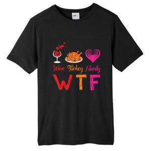 Wtf Wine Turkey Family Matching Funny Thanksgiving Day Cute Gift Tall Fusion ChromaSoft Performance T-Shirt