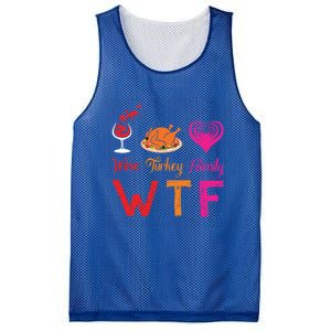 Wtf Wine Turkey Family Matching Funny Thanksgiving Day Cute Gift Mesh Reversible Basketball Jersey Tank