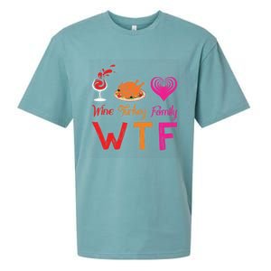 Wtf Wine Turkey Family Matching Funny Thanksgiving Day Cute Gift Sueded Cloud Jersey T-Shirt