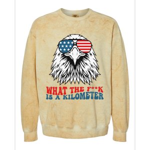 Wtf What The Fuck Is A Kilometer George Washington Meme Colorblast Crewneck Sweatshirt