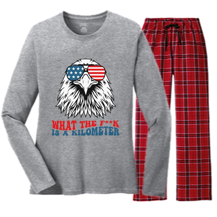 Wtf What The Fuck Is A Kilometer George Washington Meme Women's Long Sleeve Flannel Pajama Set 