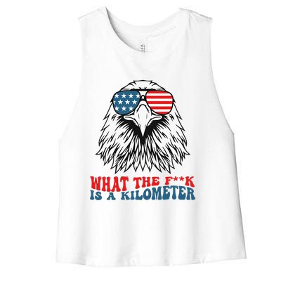 Wtf What The Fuck Is A Kilometer George Washington Meme Women's Racerback Cropped Tank