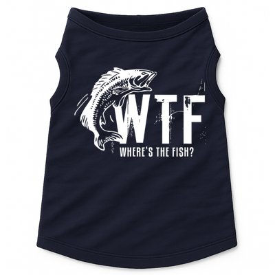 WTF Where's The Fish Men's Funny Fishing Doggie Tank