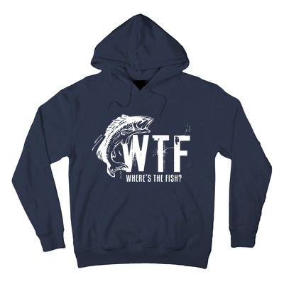 WTF Where's The Fish Men's Funny Fishing Hoodie