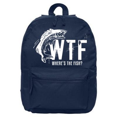 WTF Where's The Fish Men's Funny Fishing 16 in Basic Backpack